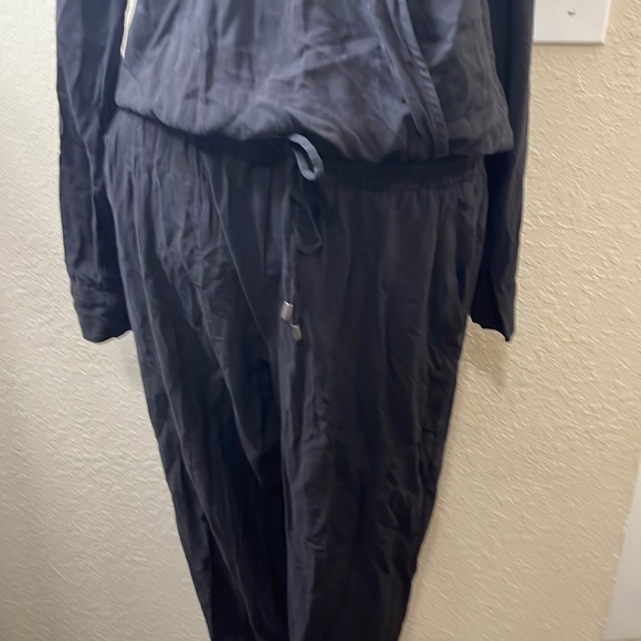 EUC SPLENDID Long-Sleeve Jumpsuit Drawstring Waist cropped leg Women’s L - Picture 3 of 12